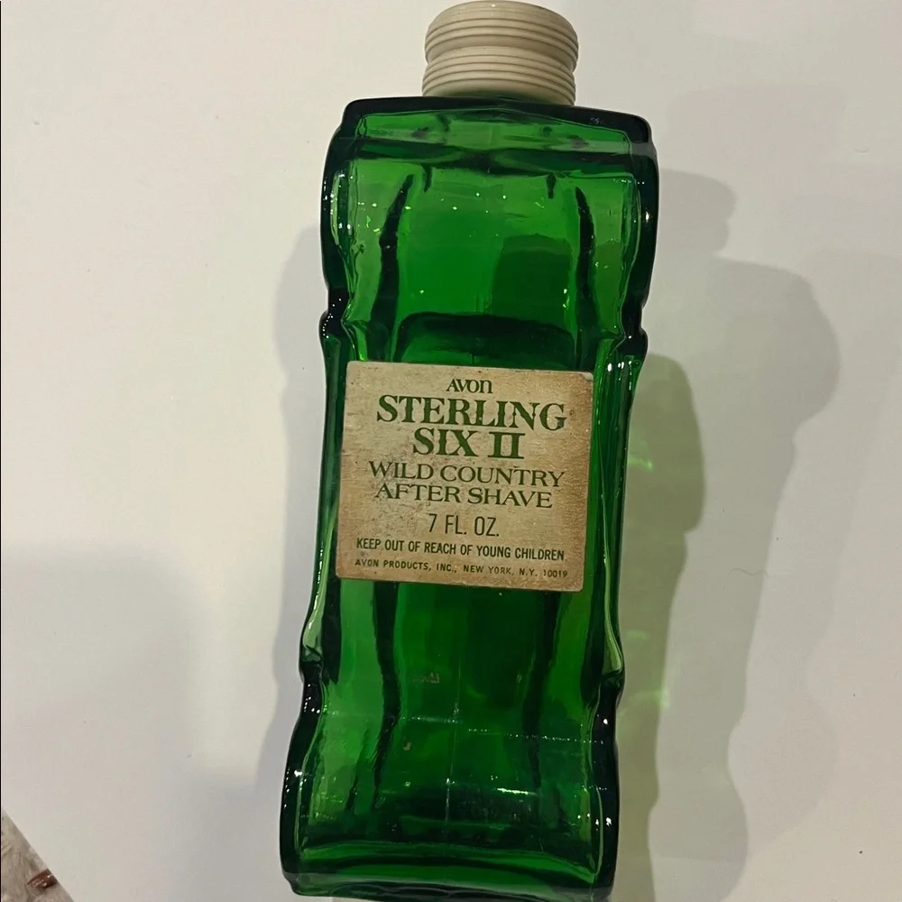 4 Avon Colored Glass After Shave Bottles Decanter Cars